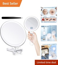 40X Magnifying Mirror for Travel with Handle, Double-Sided 1X/40X Magnificati...