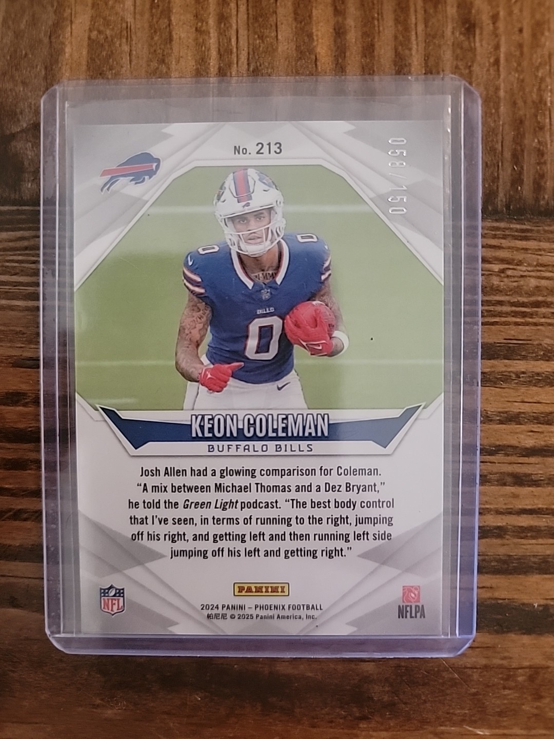 2024 Panini Phoenix Rookies Keon Coleman #213 NFL Shield /150 (RC)