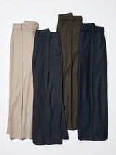  ASK availability first UNIQLO Brushed jersey wide pants/longer length new