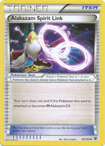 Moderately Played, English Pokemon Regular Alakazam Spirit Link - 90/124 - Uncom