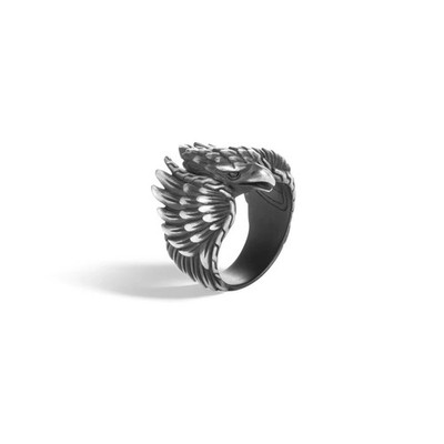 John Hardy Legends Eagle Sterling Silver Oxidized Ring Men's Size 9 Retail: $495