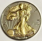 2009 1oz Proofed Silver American Eagle Black Ruthenium w/24K Gold Gilt UNCIRC.