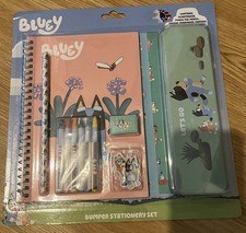 Bluey Briefpapier Bumper Set Geschenk Notizbuch Stifte Gummi