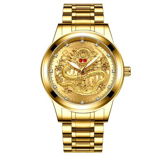 Wasserdicht Gold Herren Quarzuhr Klassisch Edelstahl Analog Business Fashion - Bild 10 von 22