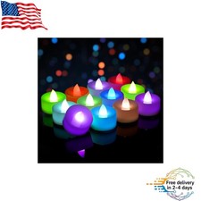 Elegant 12 Pcs Flameless LED Tea Lights with 7 Colors - Ideal for Celebrations