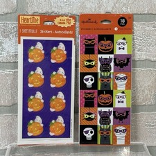 2 Hallmark Halloween Sticker Sheets New Sealed Ghost Pumpkin Cat Bat Stickers