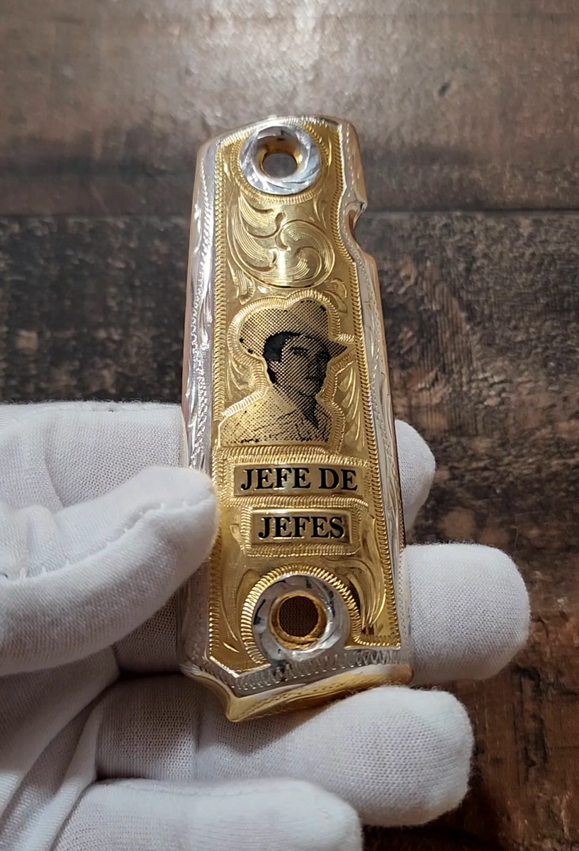 Cachas Chalino Raza Chalinera Jefe De Jefes 1911 24kGold Silver