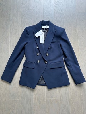Veronica Beard Miller Navy Blue Dickey Jacket Blazer Horn Button w/ Tags Size 4