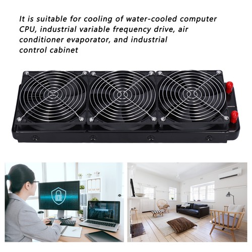 360mm Water Cooling Radiator 18 Tube Computer CPU Cooler Cooling Fan Heat Ex NEW - Afbeelding 2 van 12