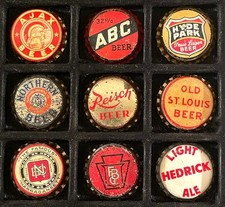 9 UNUSED CORK BEER BOTTLE CAPS ~ AJAX ABC HYDE PARK NORTHERN REISCH NARRAGANSETT