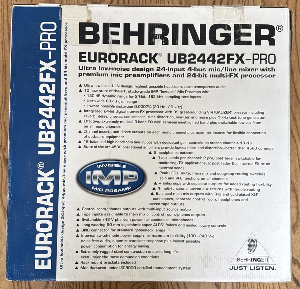 NIB - Behringer Eurorack UB2442FX-Pro 24 Input Audio Mixer - Image 2 of 4