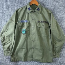 Vintage Military Utility Shirt Mens Large Durable Press OG 507