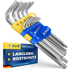 S&R Innensechskantschl&uuml;ssel Satz HX mit Kugelkopf LANG, 13-tlg, 1,27 bis 10 mm