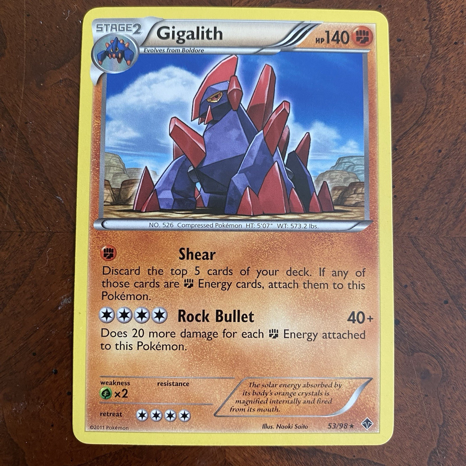 Gigalith 53/98 Emerging Powers Rare Pokémon Card LP