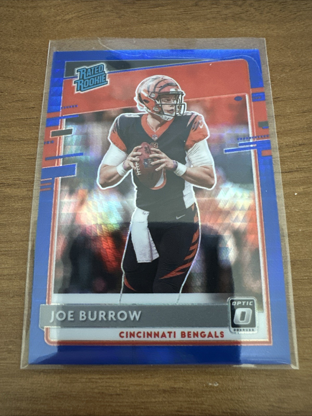 2020 Panini Donruss Optic #151 RC Joe Burrow Blue Hyper Prizm Cincinnati Bengals