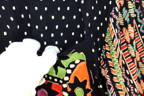 Carole Little Patchwork Shirt 4 Abstract Button Up Boho Artsy 90s Indie Vintage - Picture 5 of 10