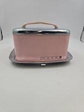Vintage Pink 50s Cake Carrier Lincoln Beauty Ware Made In U S A 