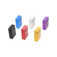 Caja de bolsillo de almacenamiento de cigarrillos con soporte para tabaco de aleación de aluminio para 20 cigarrillos