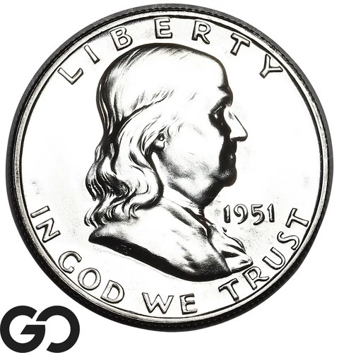 1951 Franklin Half Dollar PROOF, Key Date Superb Gem PR++