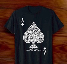 NWOT Men’s Size Small Cards Joker Ace Of Spades Dark Gray T-shirt Gambling Top