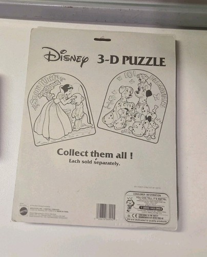 Large VINTAGE Disney's Snow White w/Dopey 3D Puzzle MATTEL NIP - Picture 3 of 5