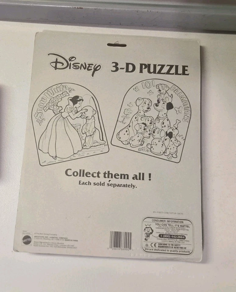 Large VINTAGE Disney's Snow White w/Dopey 3D Puzzle MATTEL NIP - Image 3 of 4
