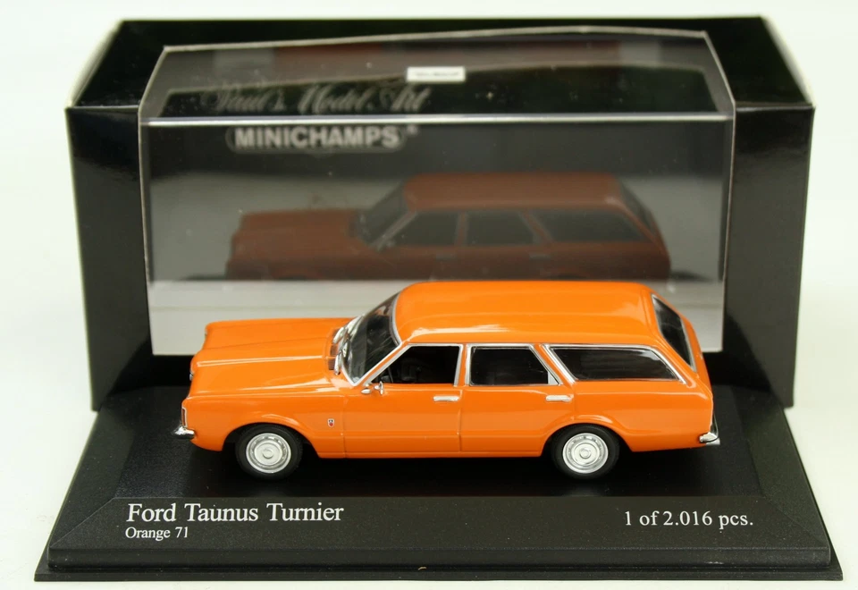 Ford Taunus Turnier " Knudsen-taunus " Bj. 1970-1973,Arancione,MINICHAMPS M.1 : - Immagine 3 di 4