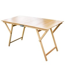 TAVOLO PIEGHEVOLE LEGNO ALLUNGABILE GIARDINO ESTERNO PIC NIC PRANZO 70X140 CM