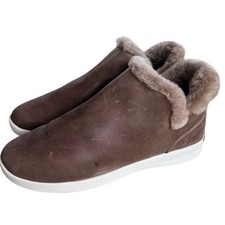 Olukai Brown Shearling Slip-On Shoes Size 9 Faux Fur Lined Moc NWOT