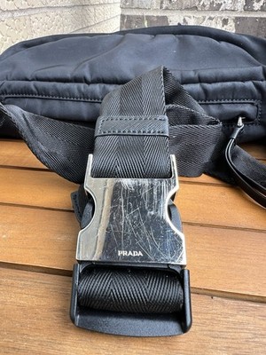 バッグ y2k 00s PRADA BodyBag Waist Bag Nylon PRADA Black Nylon Belt Bag Crossbody Bag Y2K Made in Italy Missing