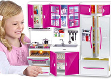 Cucina per Bambole Giocattolo Mobili Casa Bambole per Bambini Luci E Suoni Reali
