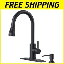 Black Stainless Steel Sink Faucet with Pull Down Sprayer