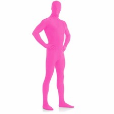 AltSkin ZENTAI SUIT - FULL BODY COSTUME - PINK ZIPPERED STRETCH SUIT 9 Sizes