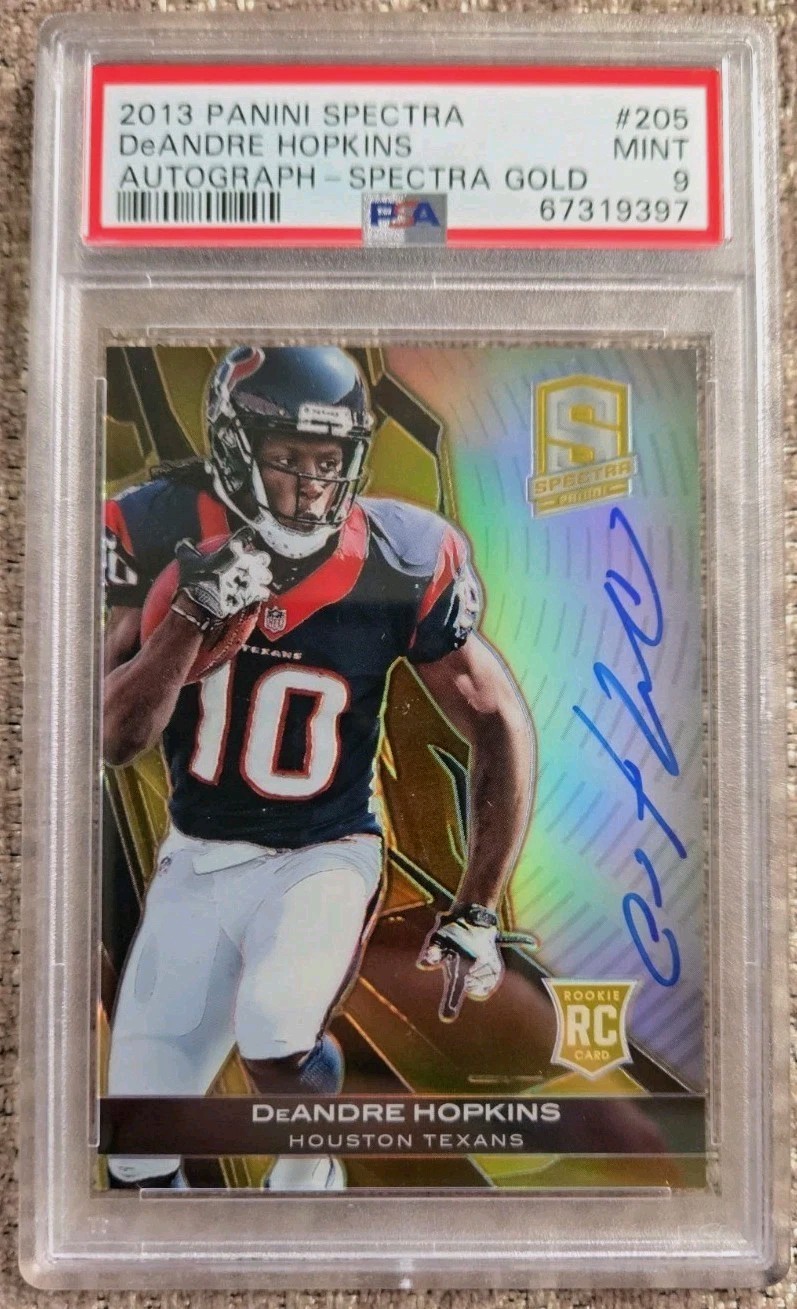 PSA 9 2013 Spectra Gold Autograph DEANDRE HOPKINS *ROOKIE* *1/1* 10/10