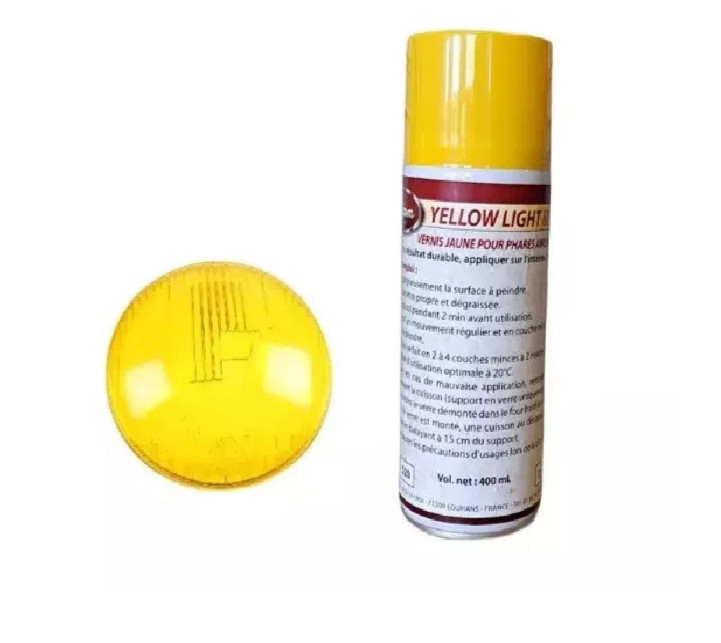 Peinture jaune phare Restom vernis jaune vintage pour ampoule moto