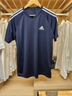 Adidas Mens Navy Aeroready 3 Stripe Training Gym T-Shirt Sports Top M