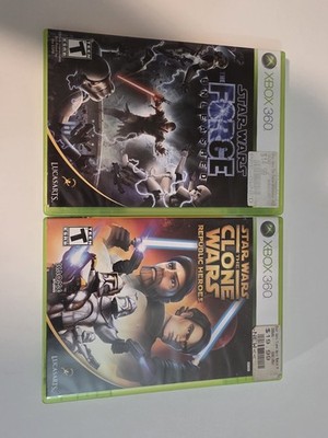 Star Wars Force Unleashed + Clone Wars Republic Heroes  Xbox 36  Veteran Seller