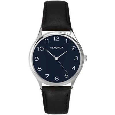Herrenuhr Sekonda blaues Zifferblatt weiße Zahl leicht lesbar 38 mm UVP 44,99 £