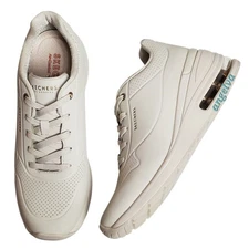 Skechers women million air elevated air sneakers off white outdoor sports casual