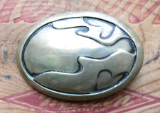 Vintage Derek Marchi Solid Brass Hand Made Belt Buckle