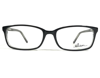 Elan 9307 Black/Crystal Eyeglasses Frames Rectangular Full Rim 54-17-140