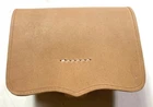 CIVIL WAR US CSA PISTOL REVOLVER AMMO POUCH WITH WOODEN BLOCK- NATURAL LEATHER