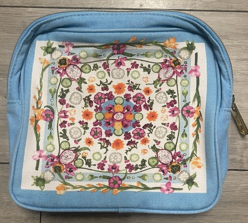 Estee Lauder blau Blumen Make-up/Kulturbeutel "7 x 6,5 x 1,5" EUC - Bild 5 von 9