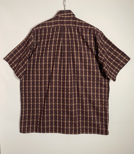 AQUASCUTUM OF LONDON Short Sleeve House Check Shirt | Brown Purple | Medium - Picture 6 of 15