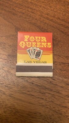 1950's, FOUR QUEENS Hotel ''Un-Used'' Match Book (Scarce / Vintage) Las Vegas