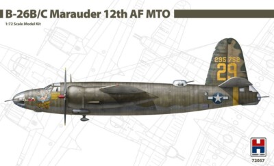 *Sealed* Hobby 2000 B-26B/C Marauder - Hasegawa Plastic / Cartograf Decals- Read