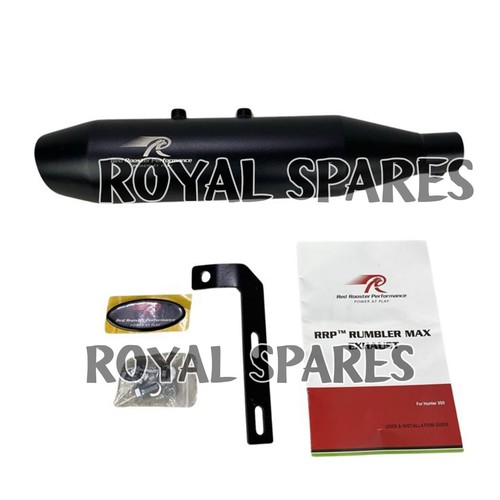Royal Enfield HUNTER / METEOR /NEW CLASSIC 350 RED ROOSTER RUMBLER BLACK EXHAUST - Picture 12 of 16