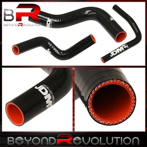 For 1992-2000 Civic EK EG D15 D16 SOHC Upgrade Silicone Radiator Heater Hose BK - Picture 2 of 3