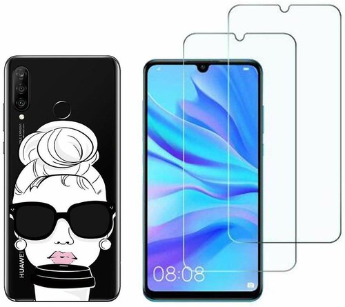 Pack Protection Huawei P30 Lite - 2 Films Verre Trempé 9H + 1 Coque - Anti-rayures Et Chocs - Marque Novago