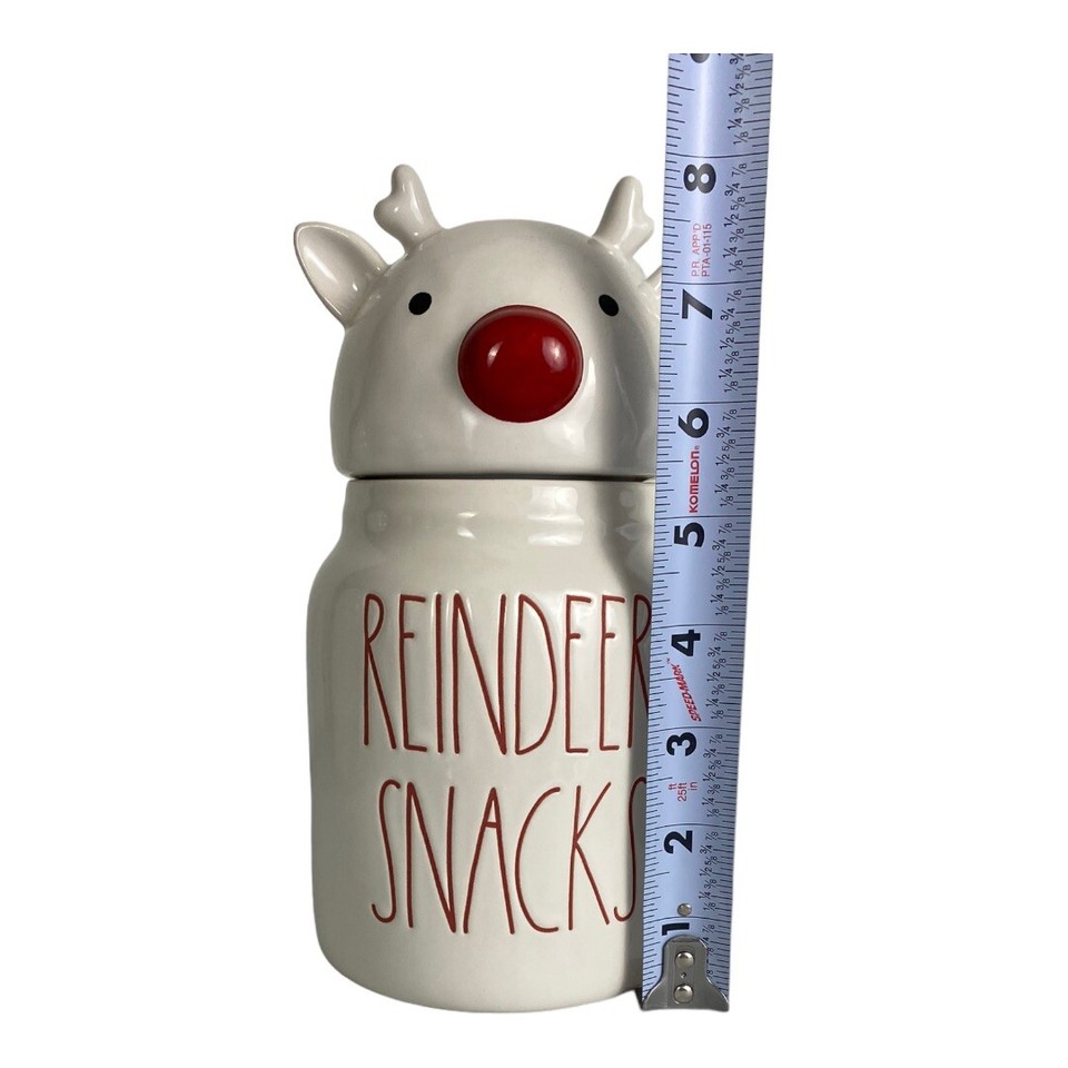 Rae Dunn “Reindeer Snacks“ Christmas Rudolph Baby Canister W Reindeer Topper NEW eBay